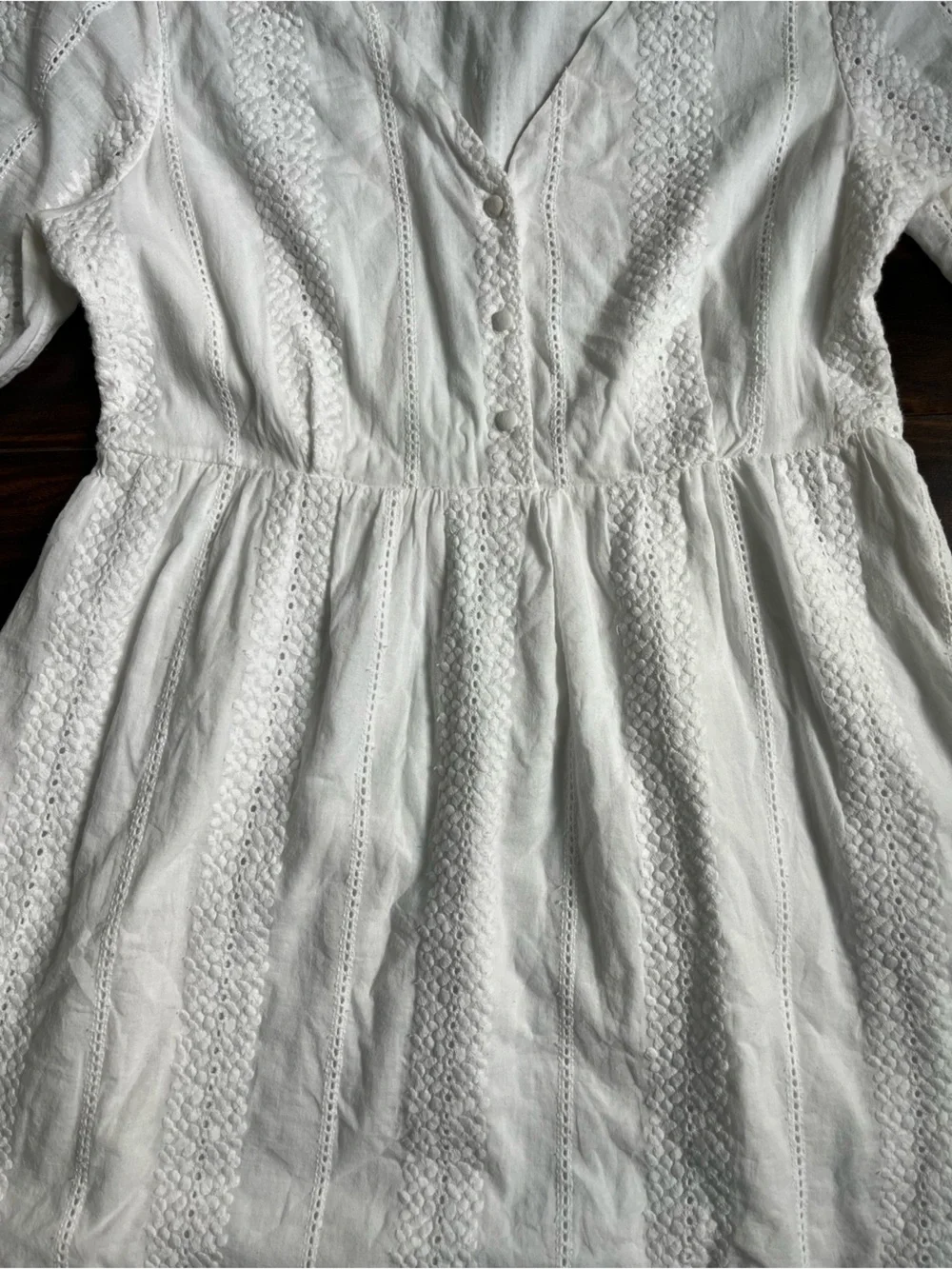 Hayden Los Angeles White Eyelet Tunic Dress, L - Picture 2 of 5